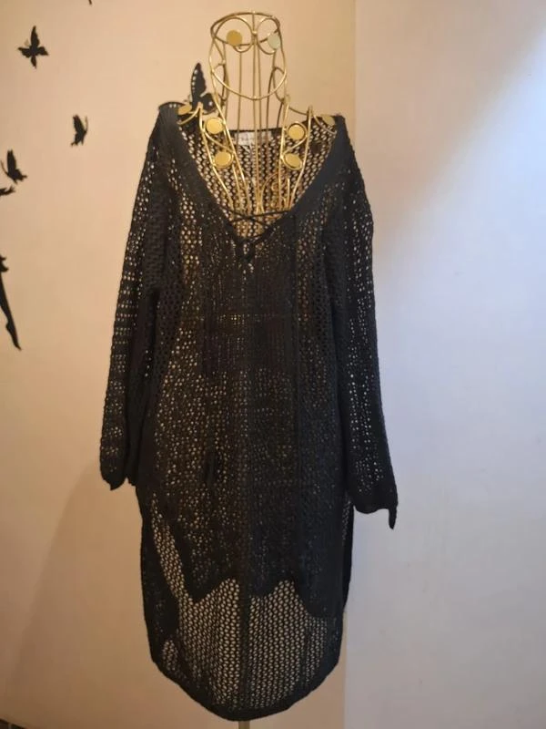 Túnica de punto calado negra – photo 2